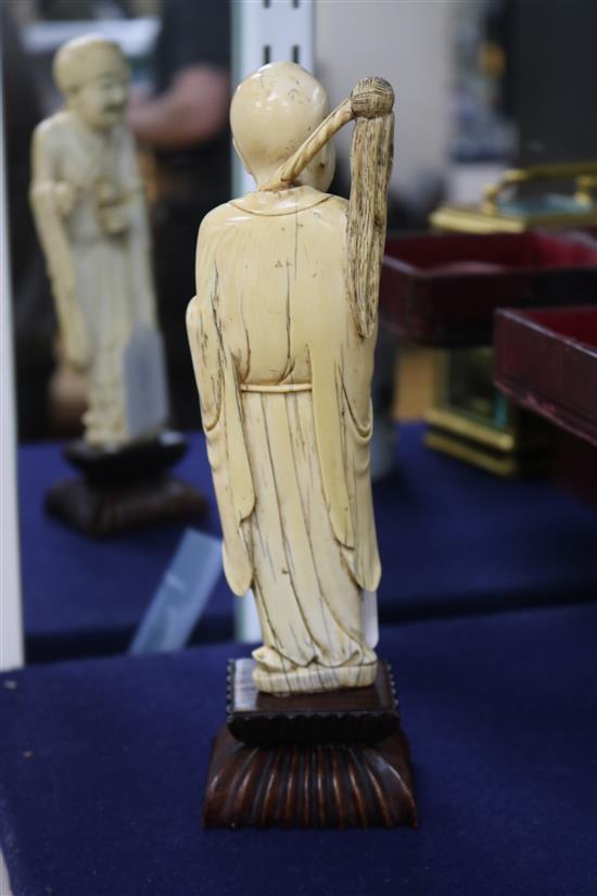 A 19th century Chinese ivory figure of a mohan H.24cm